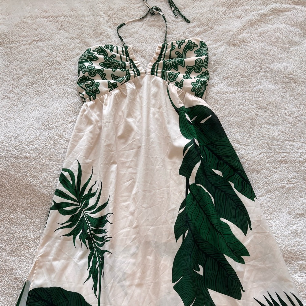 Tropical Leaf Print Dress